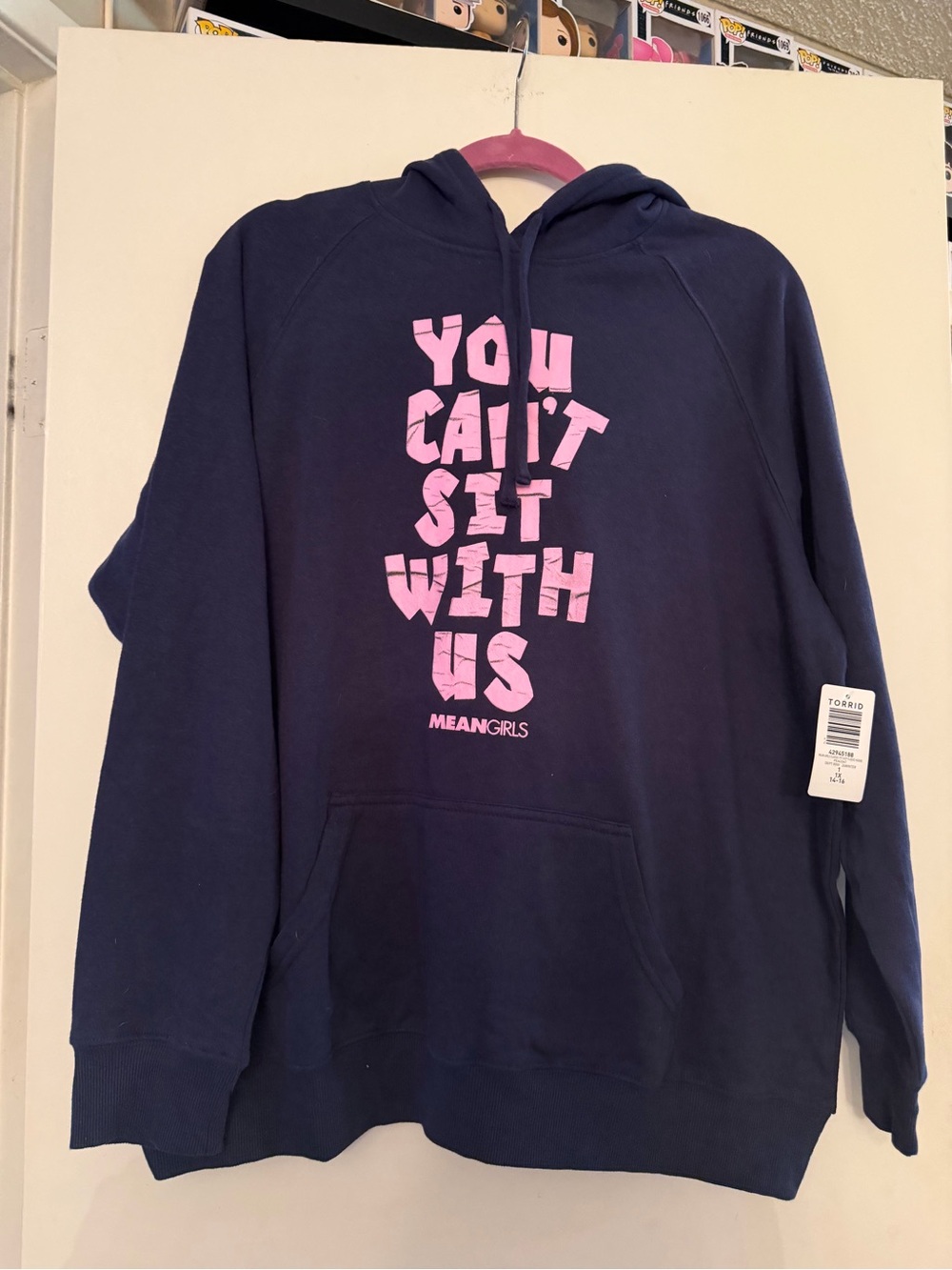 Torrid 'You Can't Sit With Us' Navy Hoodie Sweater size 1